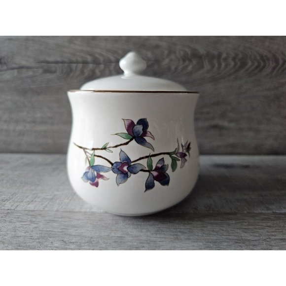 Vintage Woodhill by Citation Covered Sugar Bowl Floral Flowers - Picture 1 of 11